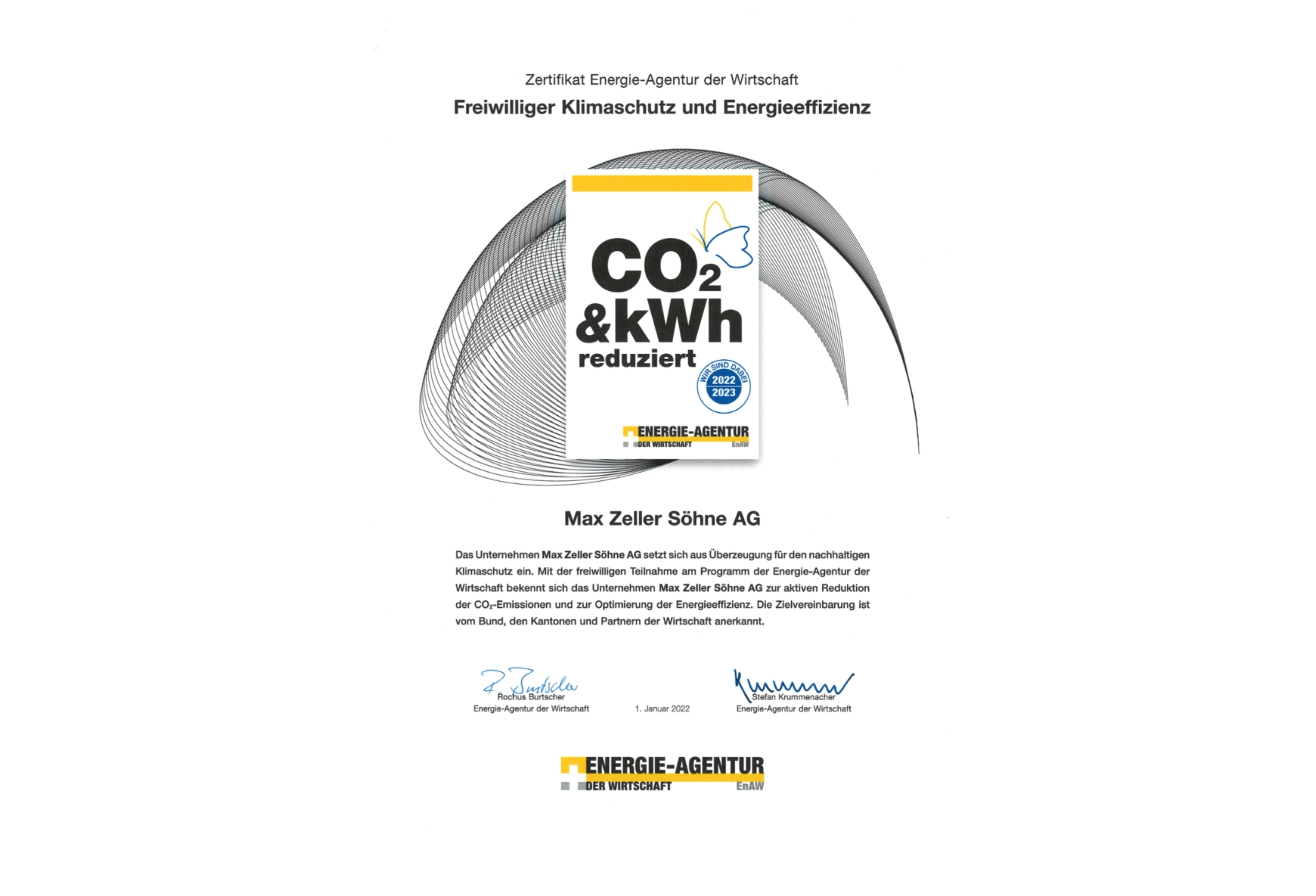 Zeller Enaw & CO2 Zertifikat